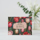 Verjaardag Tulpen Bloemen Briefkaart (Staand voorkant)