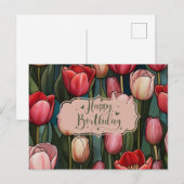Verjaardag Tulpen Bloemen Briefkaart (Voorkant / Achterkant)