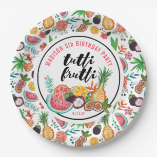 Verjaardag Tutti Frutti Papieren Feestbord Bordje