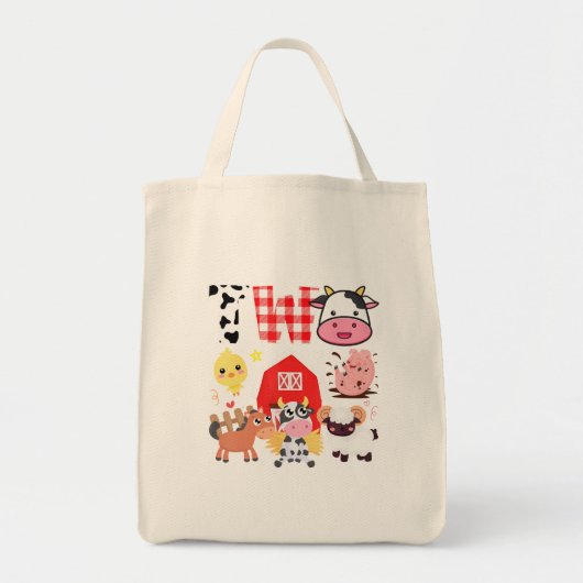 Verjaardag Twee jaar oud Boerderij Thema Dieren Ve Tote Bag (Voorkant)