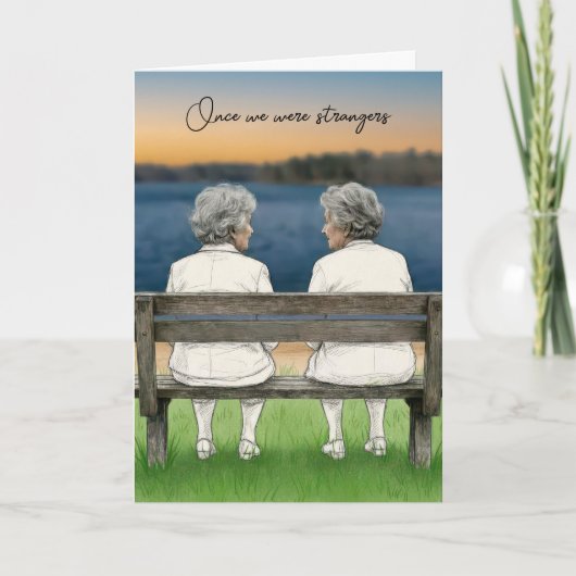 Verjaardag Twee Oude Dames Op Een Bank Kaart (Voorkant)