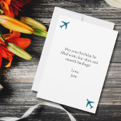 Verjaardag tweedekker rode vliegtuig wolken luchtv