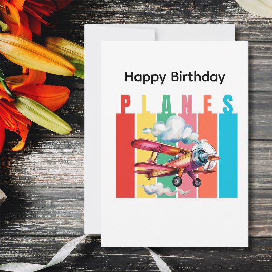 Verjaardag tweedekker rode vliegtuig wolken luchtv