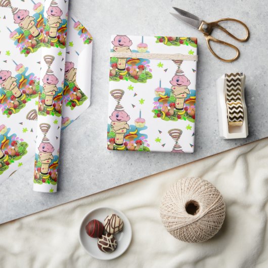 Verjaardag Tweeling Inpakpapier Cupcake (Crafts)