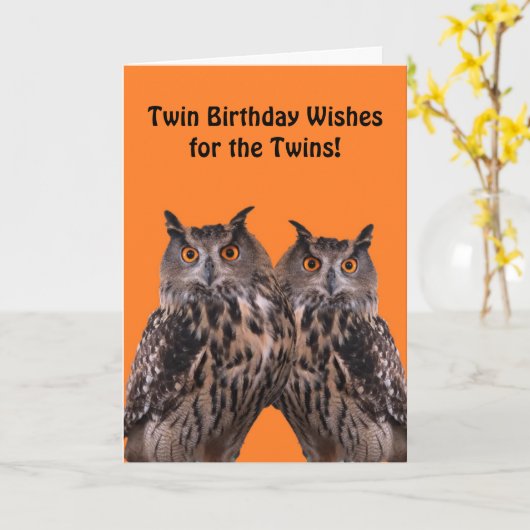 Verjaardag tweeling Kaart (Gele Bloem)