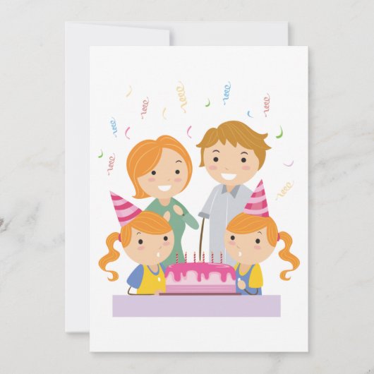 Verjaardag Tweeling Meisjes Kaart (Voorkant)