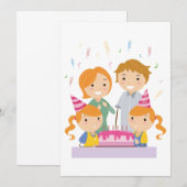 Verjaardag Tweeling Meisjes Kaart (Voorkant / Achterkant)