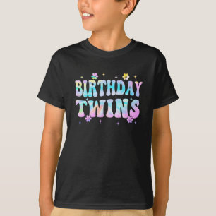 Verjaardag Tweeling Retro Tweeling Verjaardag Meis T-shirt