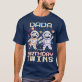 Verjaardag Twins Rocket Astronaut Space T-shirt (Voorkant)