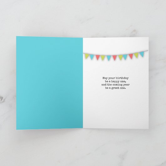 Verjaardag  typemachine bedankkaart (Binnen)