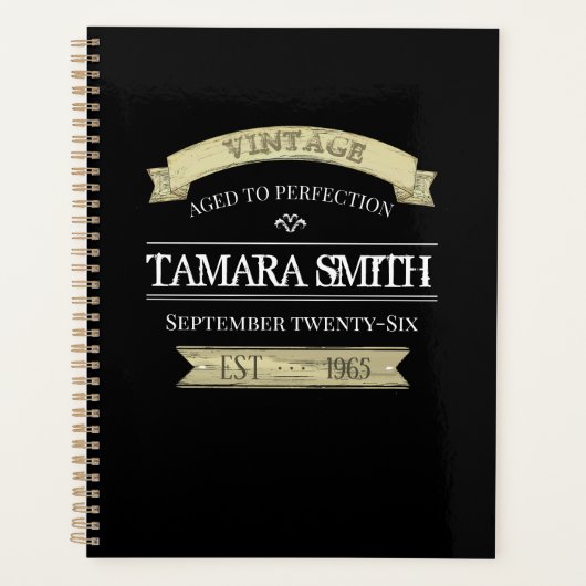 Verjaardag Typografie Grappig oud tot perfectie Planner (Voorkant)