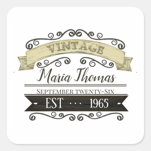 Verjaardag Typografie Grappig oud tot perfectie Vierkante Sticker (Voorkant)