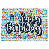 Verjaardag typografie groot cadeauzakje (Achterkant)