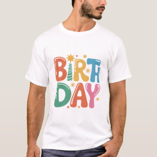 Verjaardag typografie T-shirt ontwerp met transpar