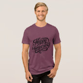 Verjaardag typografie uitspraken Tri-Blend shirt (Voorkant volledig)