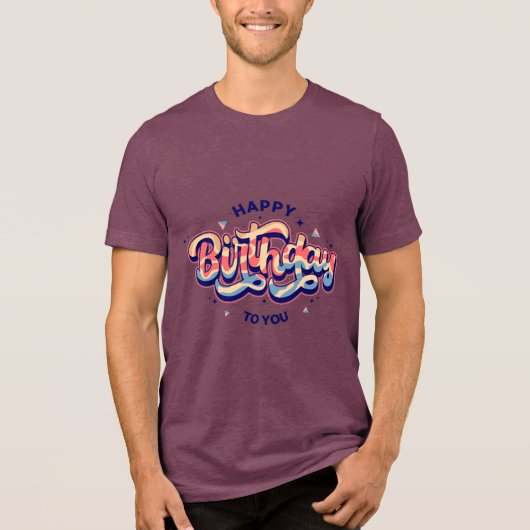 Verjaardag typografie uitspraken Tri-Blend shirt (Voorkant)