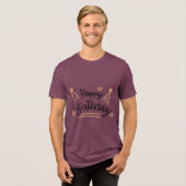 Verjaardag typografie uitspraken Tri-Blend shirt (Voorkant volledig)