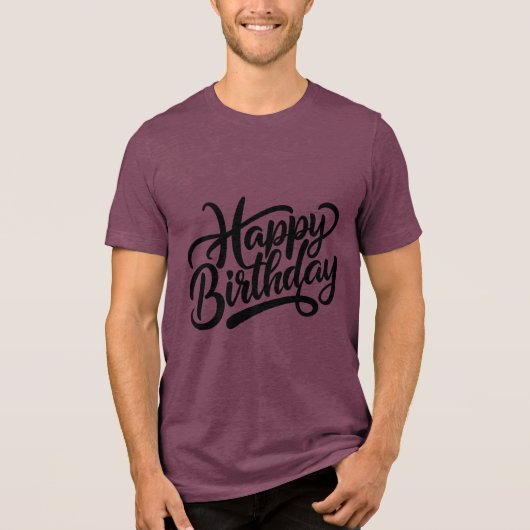 Verjaardag typografie uitspraken Tri-Blend shirt (Voorkant)
