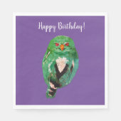 Verjaardag Uil Art Papier servet (Voorkant)