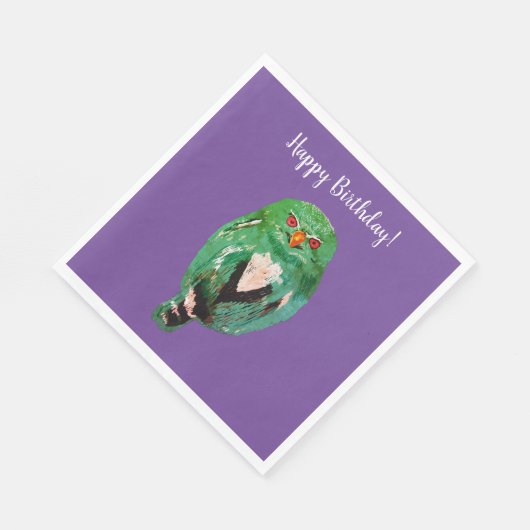 Verjaardag Uil Art Papier servet (Hoek)