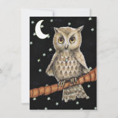 Verjaardag Uil Blauw Ketting Sterren Maan Kaart (Achterkant)