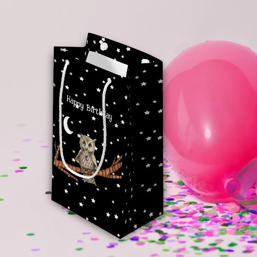 Verjaardag Uil Crystal Ketting Branch Moon Stars Klein Cadeauzakje