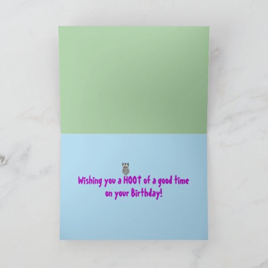 Verjaardag, Uil in zonnebril, Hoot, Hoot! Kaart (Binnen)