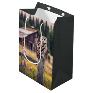 Verjaardag Uil Op Omheining Post Medium Cadeauzakje