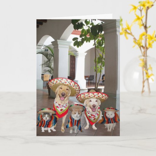 Verjaardag uit groep in het Spaans Kaart (Gele Bloem)