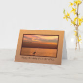 Verjaardag, uit groep, oceaan Uitzicht bij zonsond Kaart (Gele Bloem)