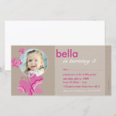 VERJAARDAG UITNODIGEN FOTOKAART :: flutterbybutter (Voorkant / Achterkant)