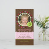 VERJAARDAG UITNODIGEN FOTOKAART :: ladybird circle (Staand voorkant)