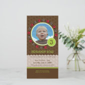 VERJAARDAG UITNODIGEN FOTOKAART :: ladybird circle (Staand voorkant)