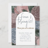 Verjaardag Uitnodigen in Deep Hued Florals Kaart (Voorkant)