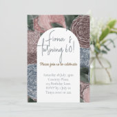 Verjaardag Uitnodigen in Deep Hued Florals Kaart (Staand voorkant)