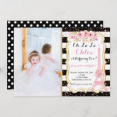 Verjaardag uitnodiging Eiffeltoren Parijs (Voorkant / Achterkant)