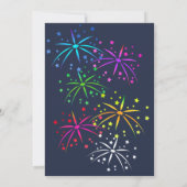 Verjaardag uitnodiging Elegant Navy Blue 40th Gold (Achterkant)