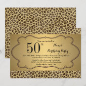 Verjaardag Uitnodiging Elke leeftijd, Cheetah, bet (Voorkant / Achterkant)