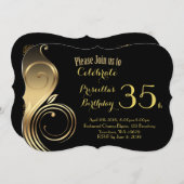 Verjaardag Uitnodiging, elke leeftijd, Gatsby stij Kaart (Voorkant / Achterkant)