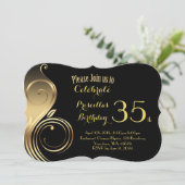 Verjaardag Uitnodiging, elke leeftijd, Gatsby stij Kaart (Staand voorkant)