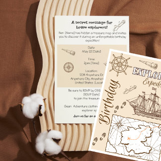 Verjaardag Uitnodiging Explorer Expedition
