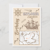 Verjaardag Uitnodiging Explorer Expedition (Voorkant)