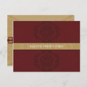 VERJAARDAG UITNODIGING:: finesse 1 Uitnodiging Briefkaart (Voorkant / Achterkant)