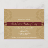 VERJAARDAG UITNODIGING:: finesse 1 Uitnodiging Briefkaart (Achterkant)