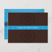 VERJAARDAG UITNODIGING:: finesse 2 Uitnodiging Briefkaart (Voorkant / Achterkant)