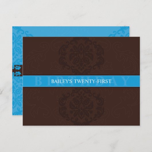 VERJAARDAG UITNODIGING:: finesse 2 Uitnodiging Briefkaart (Voorkant / Achterkant)