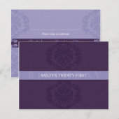 VERJAARDAG UITNODIGING:: finesse 3 Uitnodiging Briefkaart (Voorkant / Achterkant)