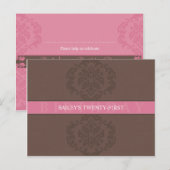 VERJAARDAG UITNODIGING:: finesse 4 Uitnodiging Briefkaart (Voorkant / Achterkant)