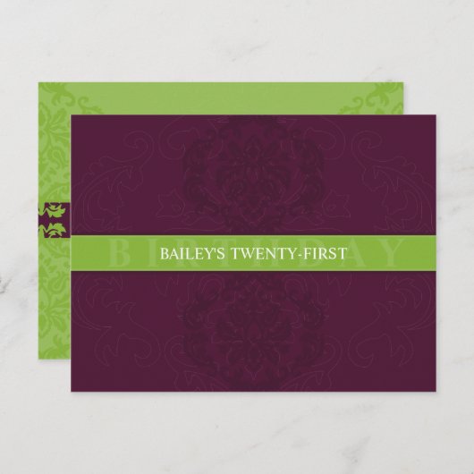 VERJAARDAG UITNODIGING:: finesse 6 Uitnodiging Briefkaart (Voorkant / Achterkant)