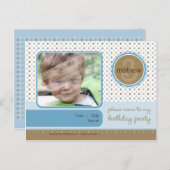 VERJAARDAG UITNODIGING:: fizz - boy Uitnodiging Briefkaart (Voorkant / Achterkant)